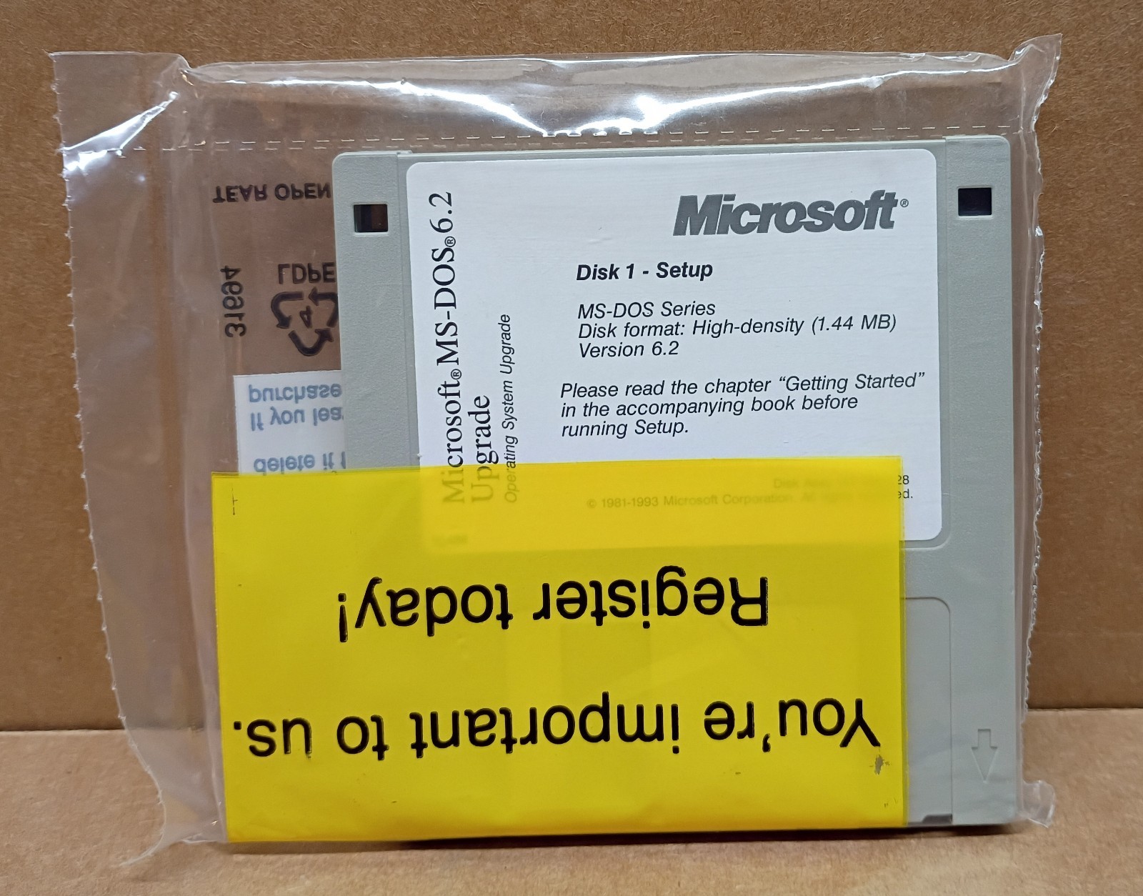 Microsoft MS-DOS 6.2 Upgrade (3) 3.5" Disks Sealed-New