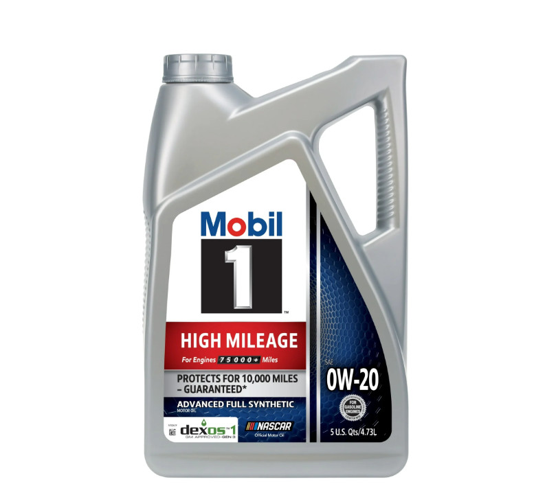 Mobil 1 High Mileage Full Synthetic Motor Oil 0W-20, 5 Quart Free ship