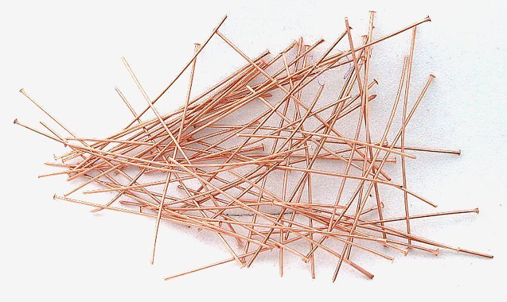 TWO INCH 30 THIRTY 100% PURE GENUINE COPPER HEAD PIN HEADPIN CF730