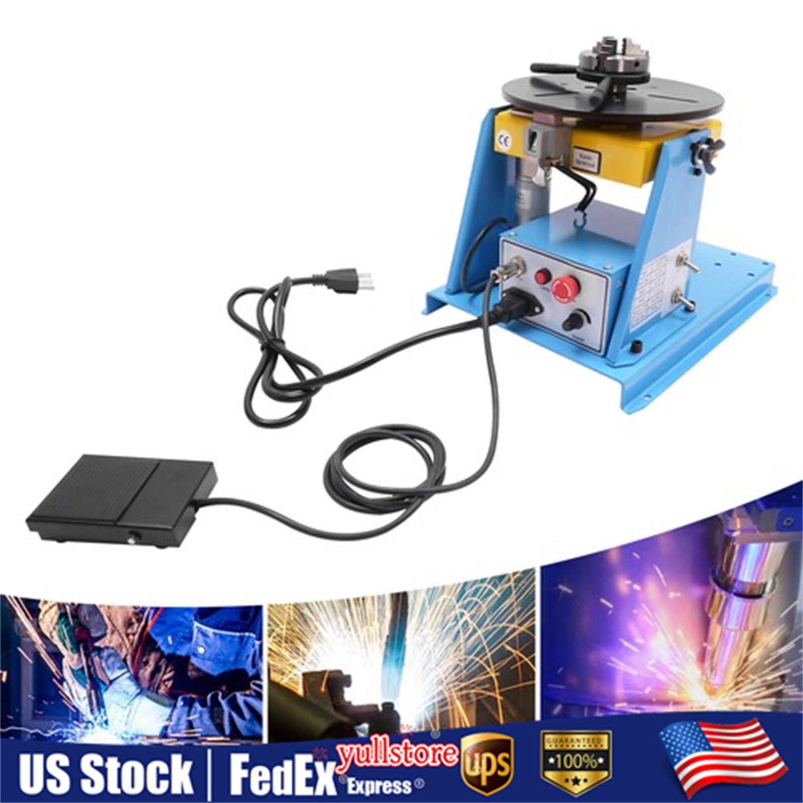 10KG Rotary Welding Positioner Turntable Table Welding Position 0-90° 1-12rpm