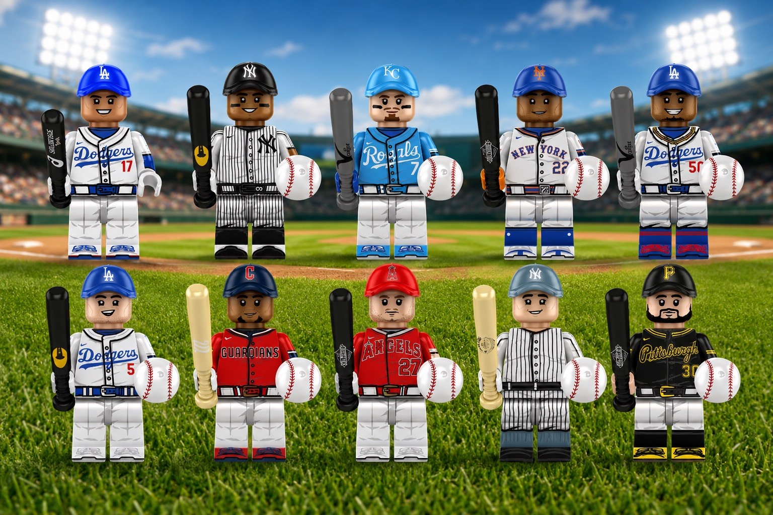 10 Custom Figure Los Angeles Dodgers set Baseball Ohtani Minifigure Figures Lego