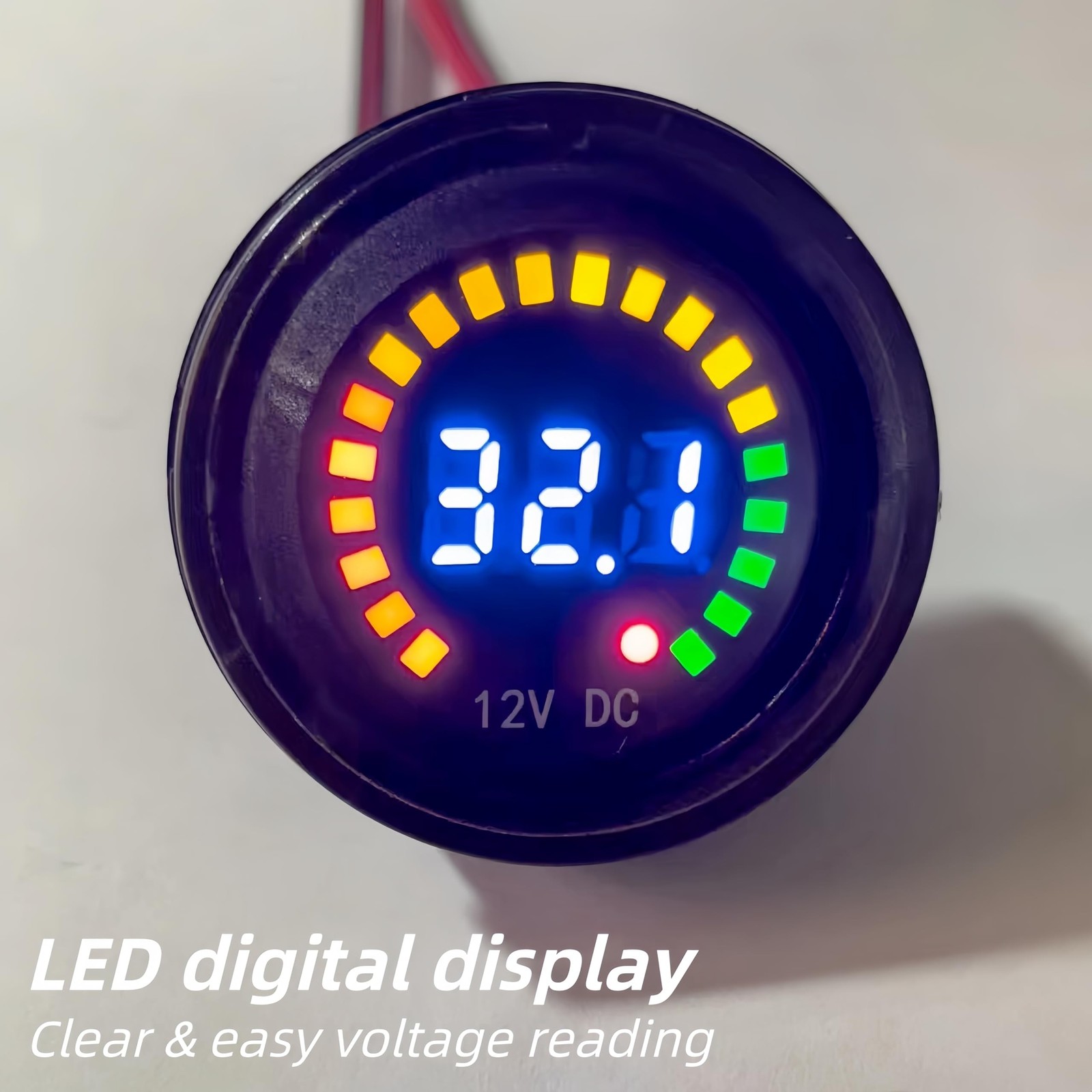 2PCS DC12V Battery Voltage Meter, LED Digital Display Car Voltmeter, IP65 Wat...