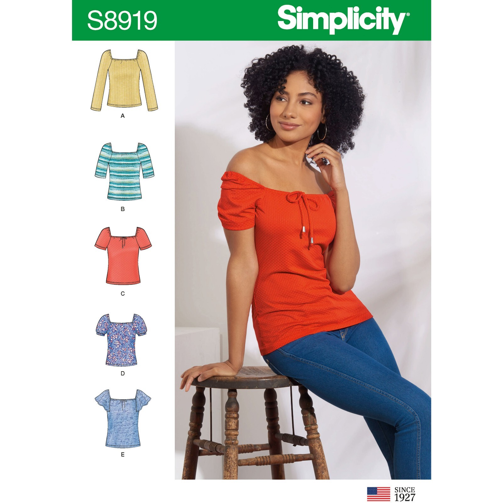 Simplicity 8919 Misses' Knit Tops  Sizes 4-26 - 5 Styles Sewing Pattern NEW!