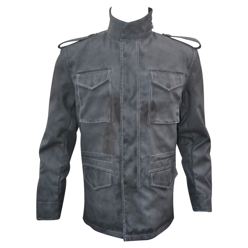 Men T-800 Terminator Arnold Schwarzenegger M-65 Field Gray Jacket with Studd