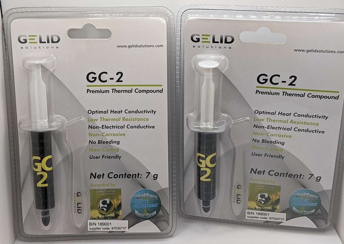 2 Pack: Gelid GC-2 Premium Thermal CPU Cooling Compound, Net Content 7 grams eac