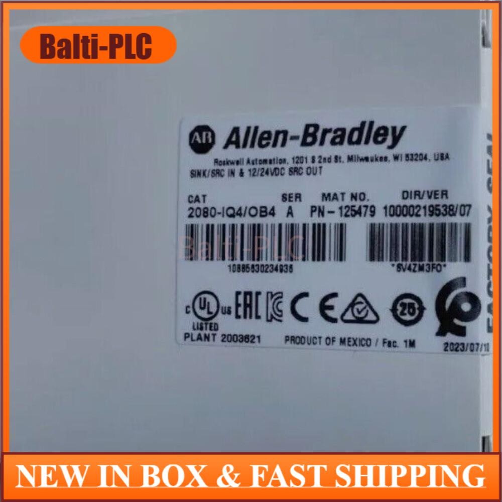 New Factory Sealed AB 2080-IQ4OB4 Digital I/O Combo Module 2080IQ4OB4