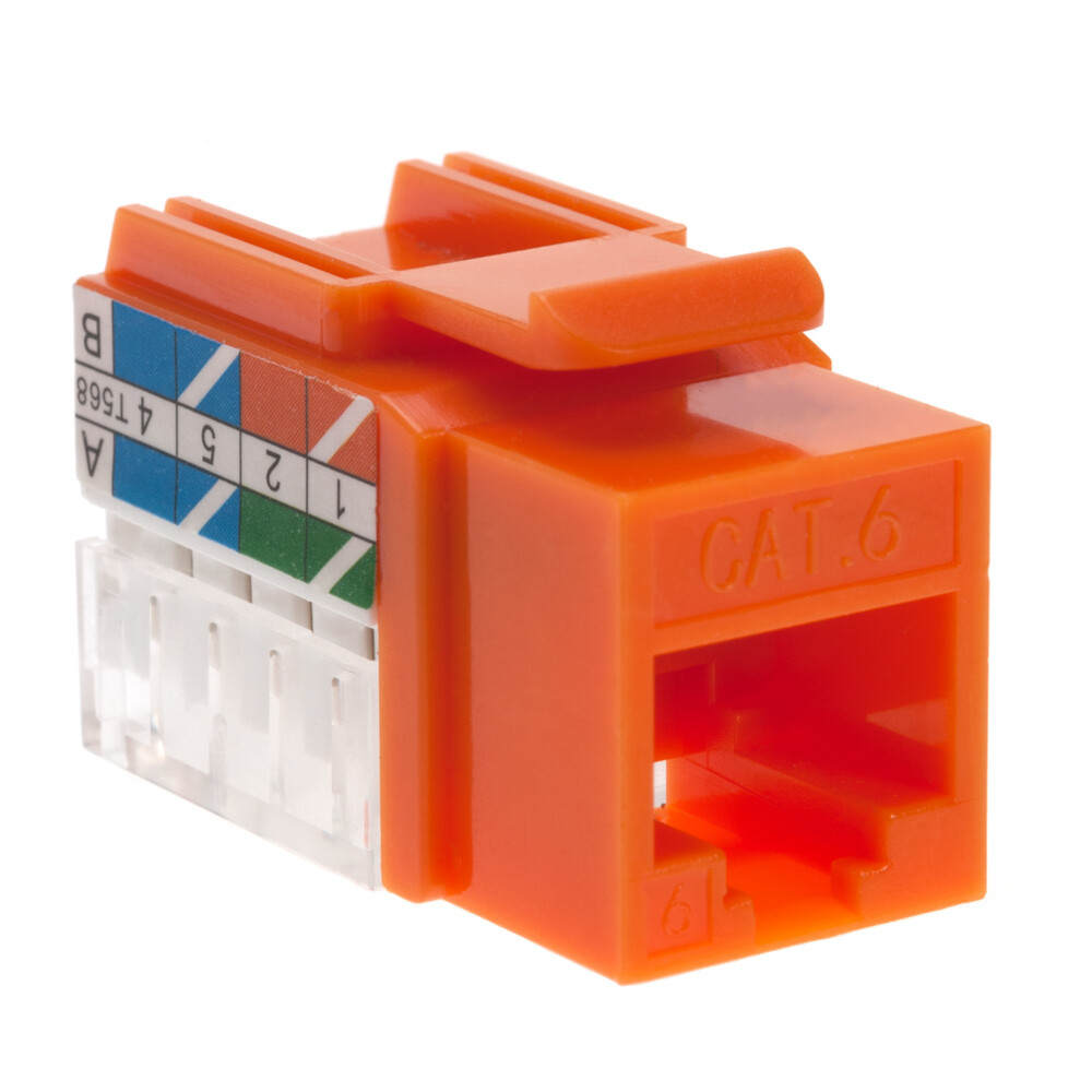 30 pcs Cat6 Punchdown Keystone Jack Orange 45 Degree Angle Ethernet Network PACK