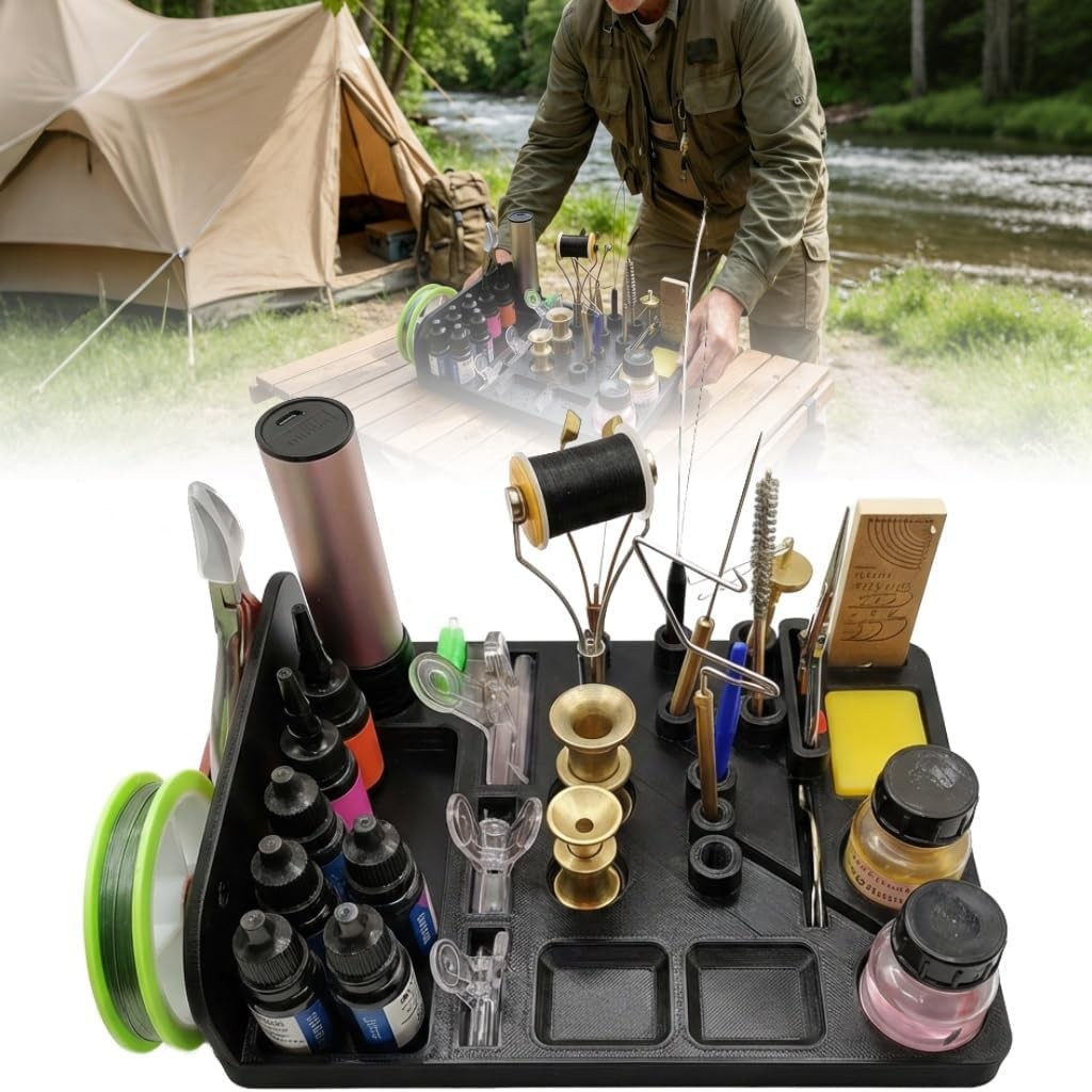 Fly Tying Tool Caddy Organizer for Fishing Enthusiasts and Tying Stations