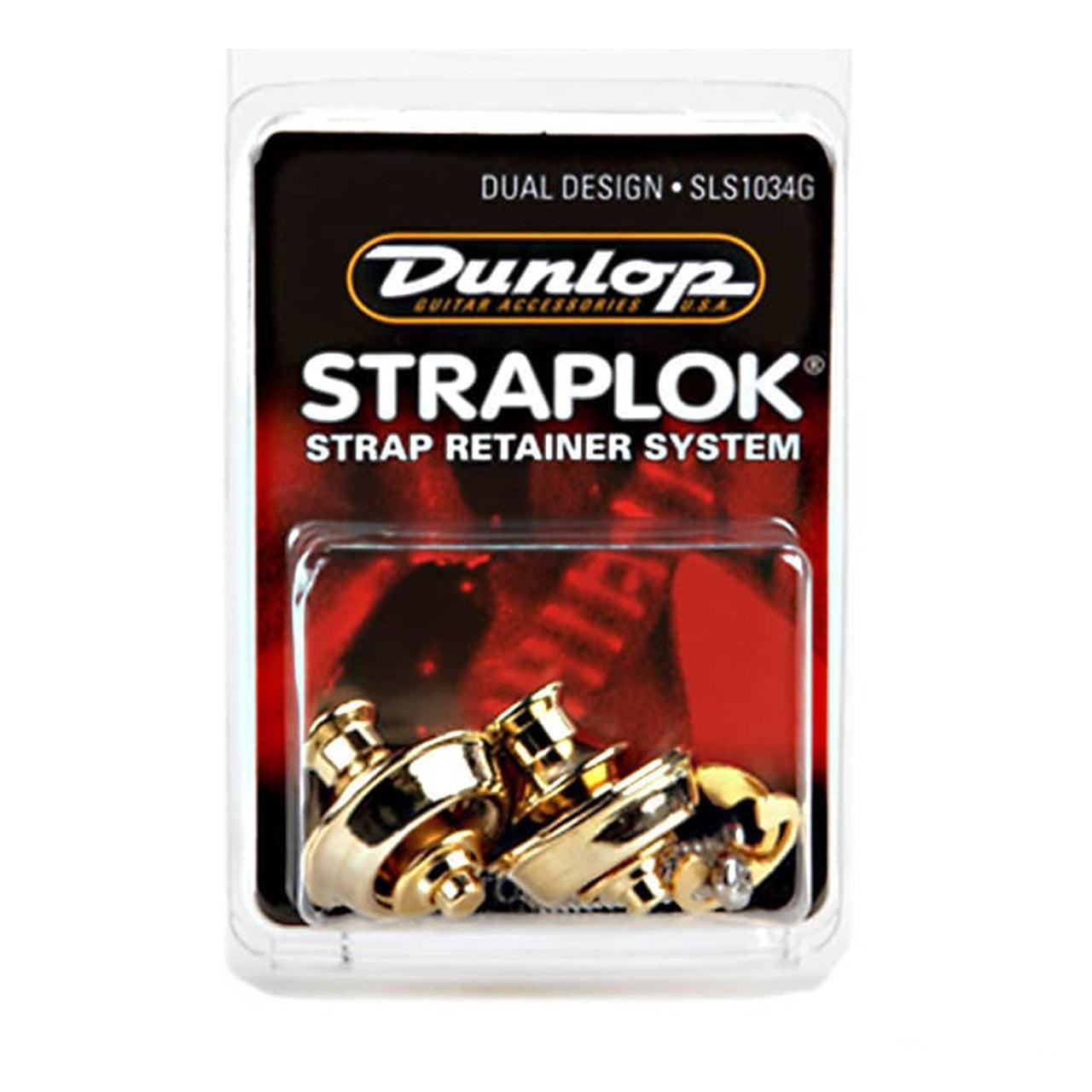 Used Dunlop Straplok Dual Design Strap Retainers, Gold