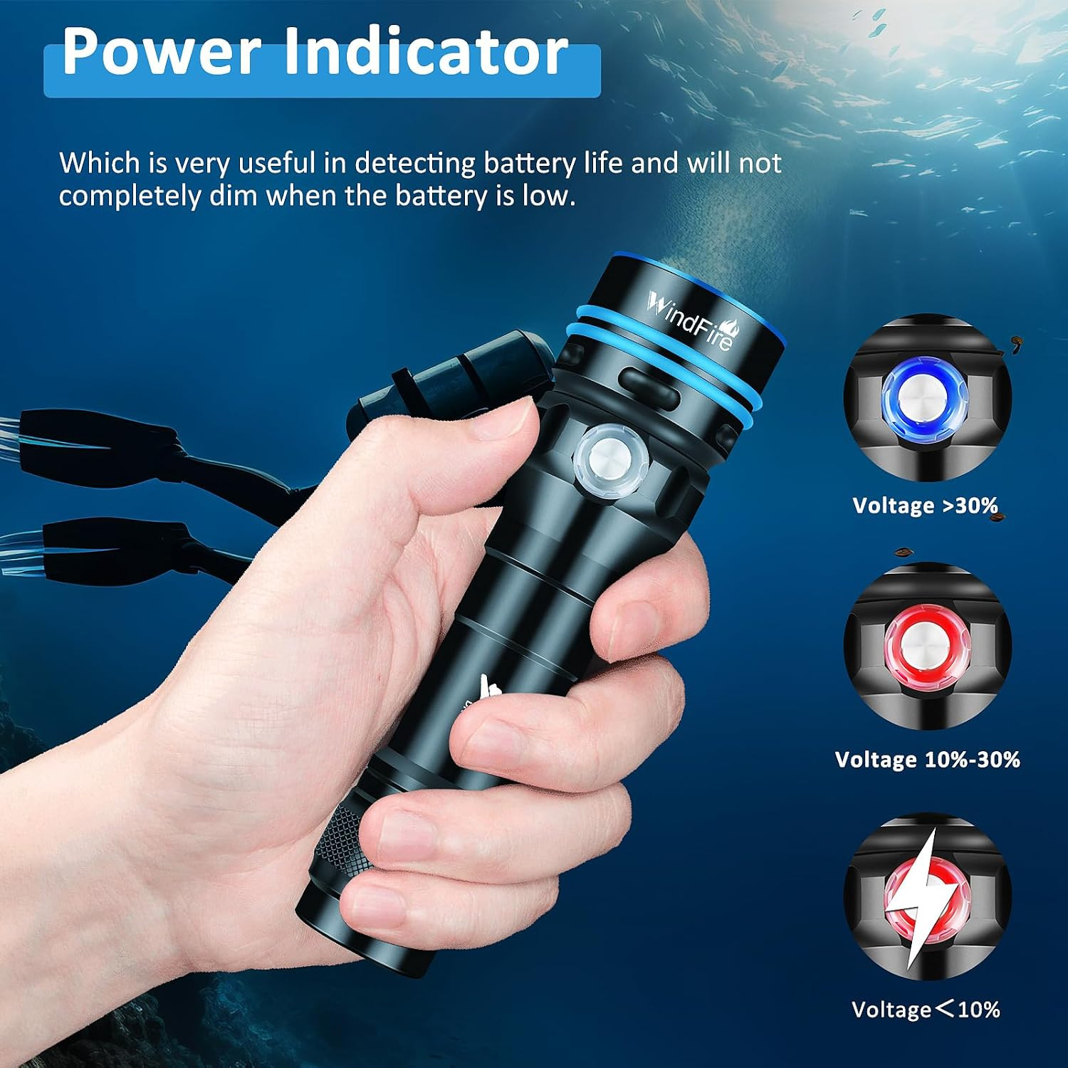 DT100 Diving Flashlight Super Bright LED Dive Light Rechargeable | Spotlight