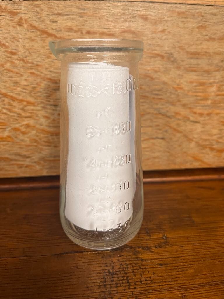 Vintage Embossed Glass Urine Specimen Bottle