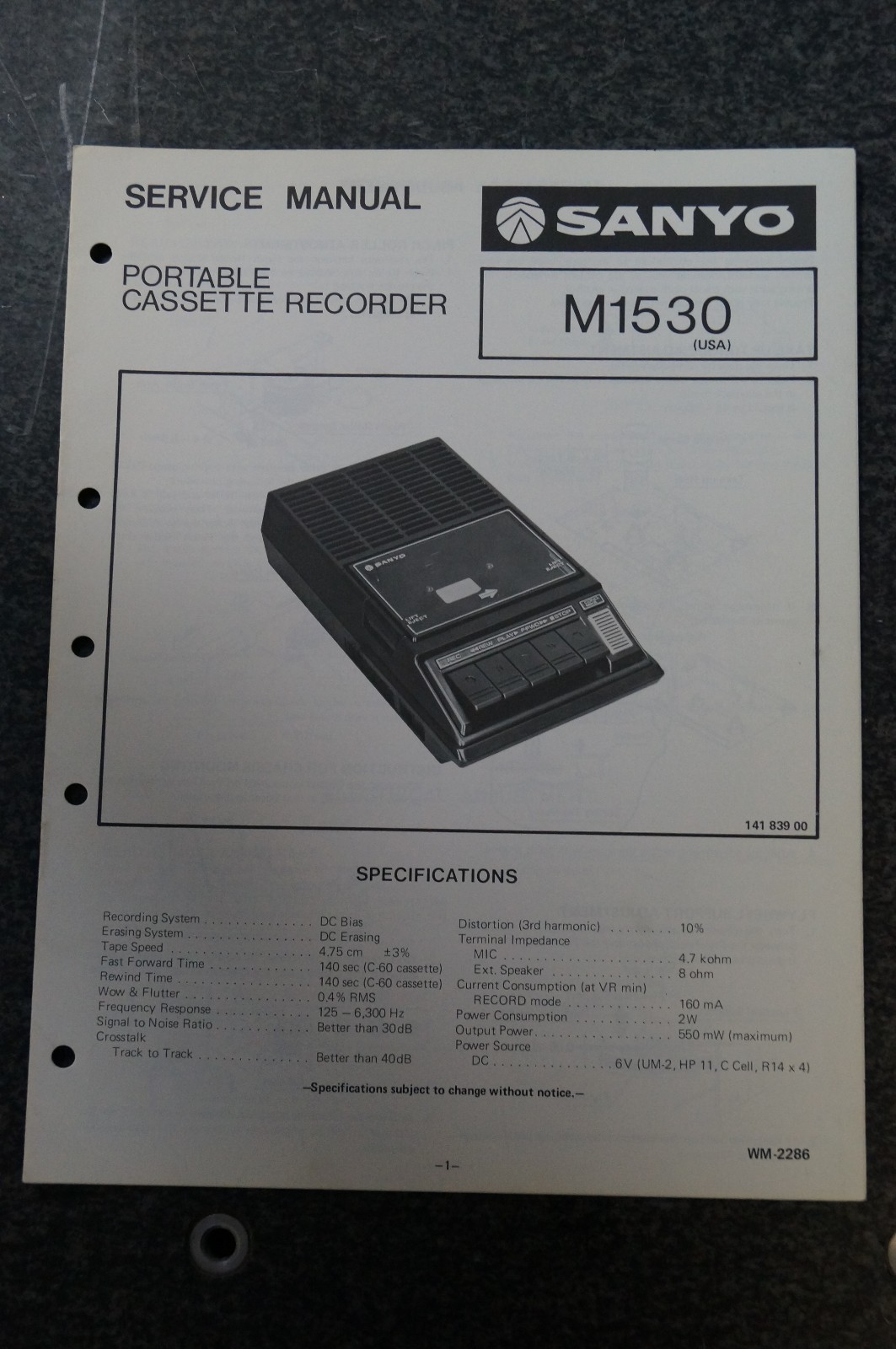 Sanyo M1530 Service Manual
