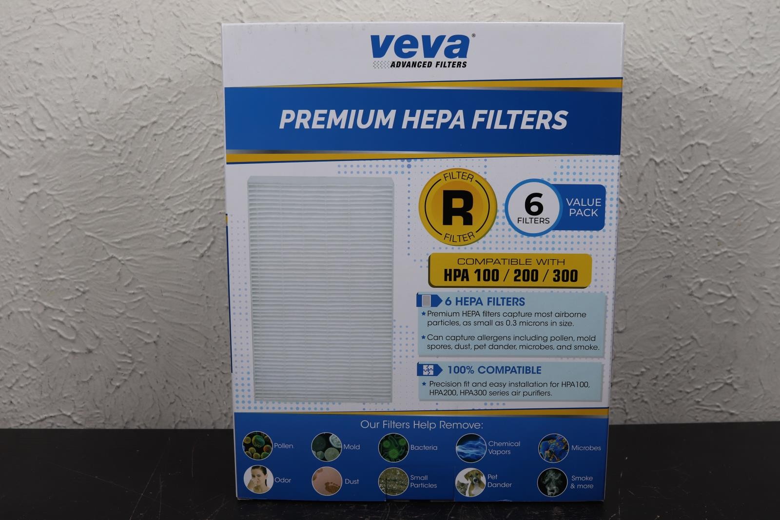 VEVA Premium True HEPA Filters R Filters 6 Pics White -HWR6
