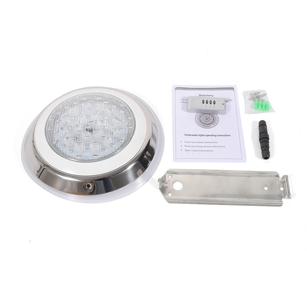 54W RGB LED Swimming Pool Light Underwater SPA Waterproof Lamp+Remote Control US