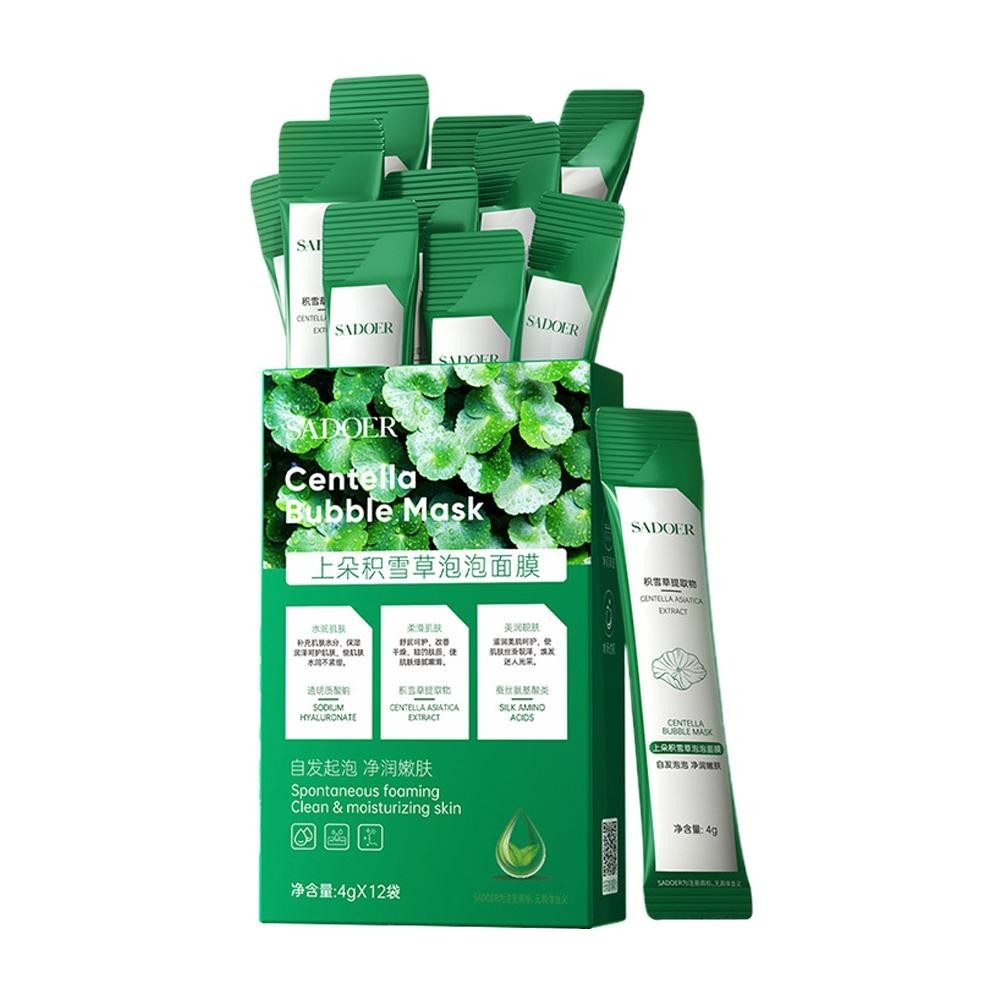 12pcs Bubble Face Sheet Masque Centella Bubble Mask (green)- Oil Control J5O6