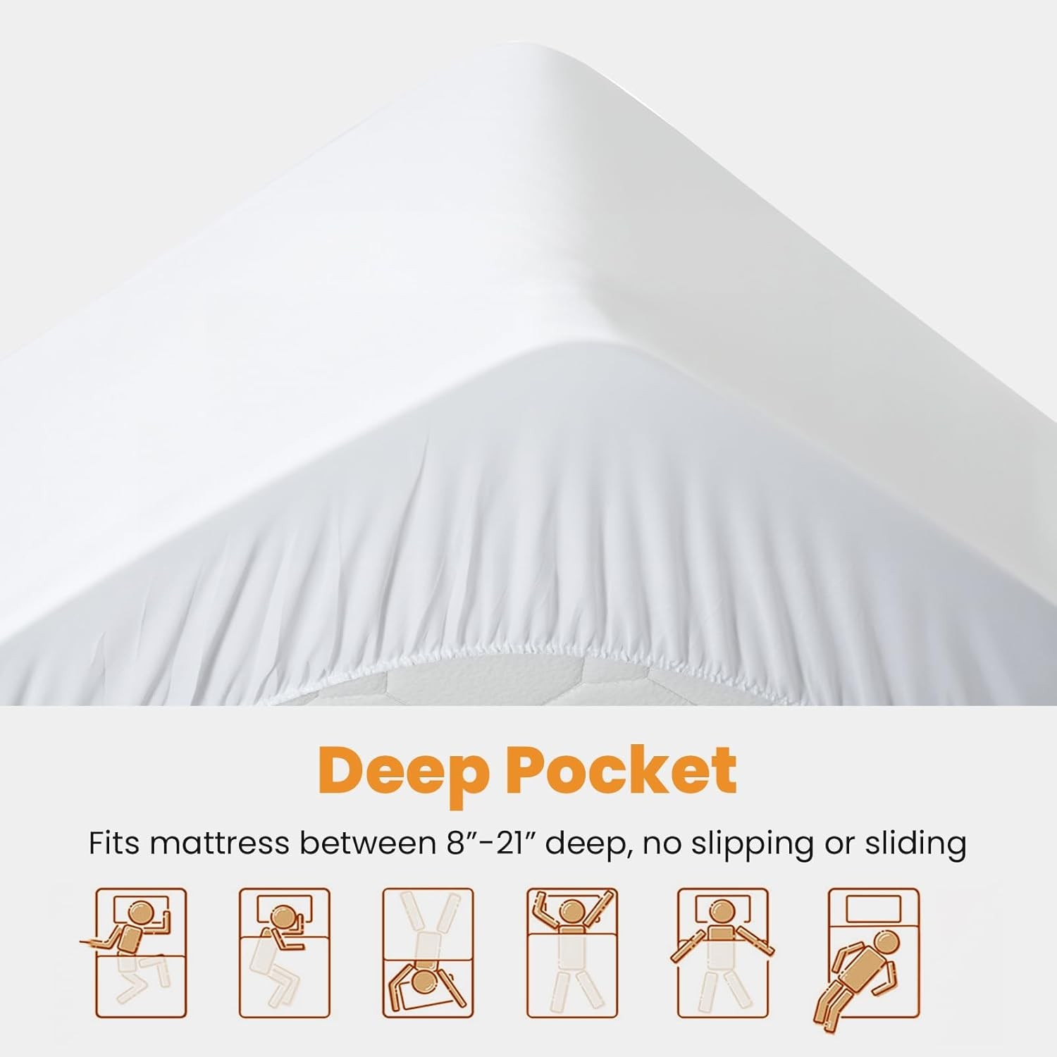 MATBEBY King Size Mattress Pad - Cooling Breathable King, White - Checkered