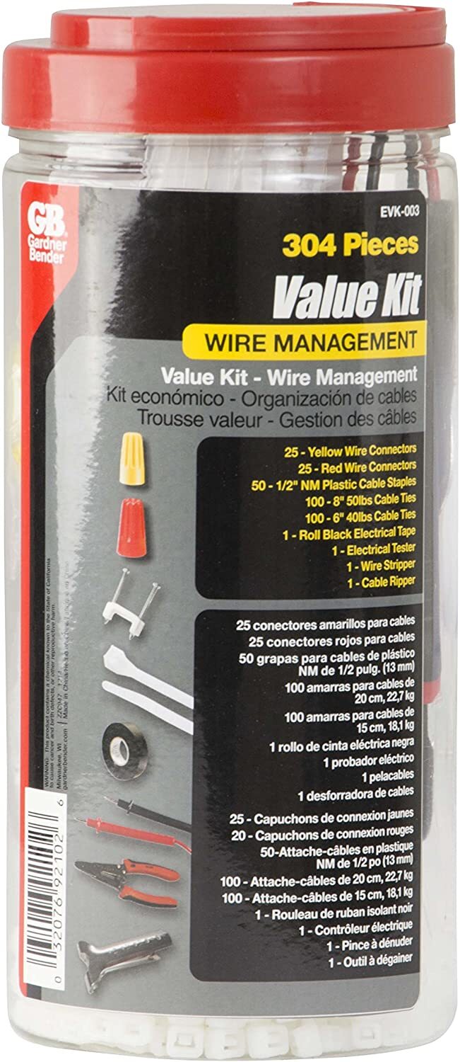 Gardner Bender 303 Pieces Value Kit Wire Management (EVK-003) FS