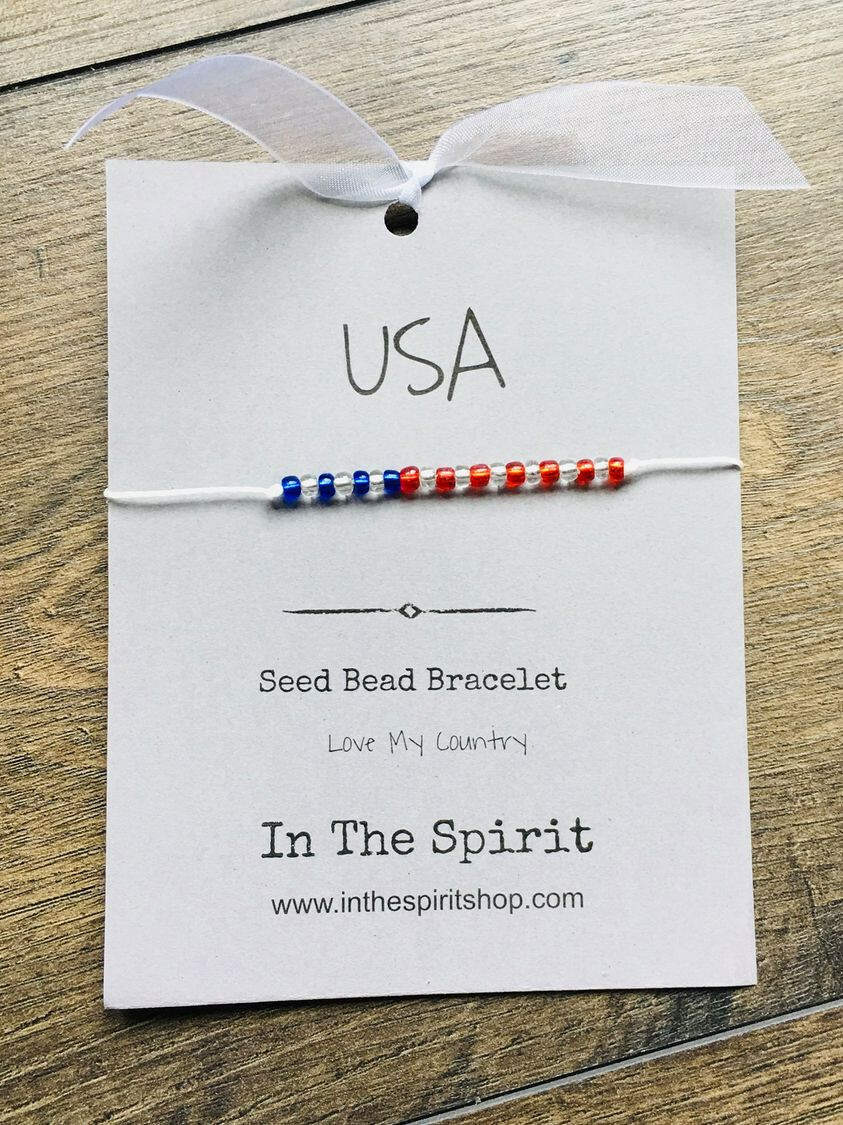 Seed Bead Bracelet USA Support your Cause