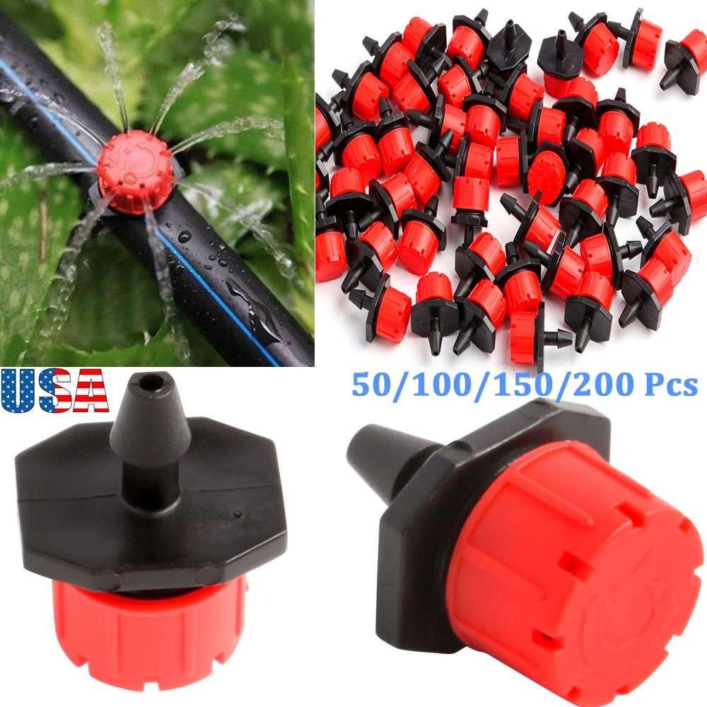 LOT Adjustable Garden Irrigation Mist Micro Flow Dripper Water Hose Drip Head US