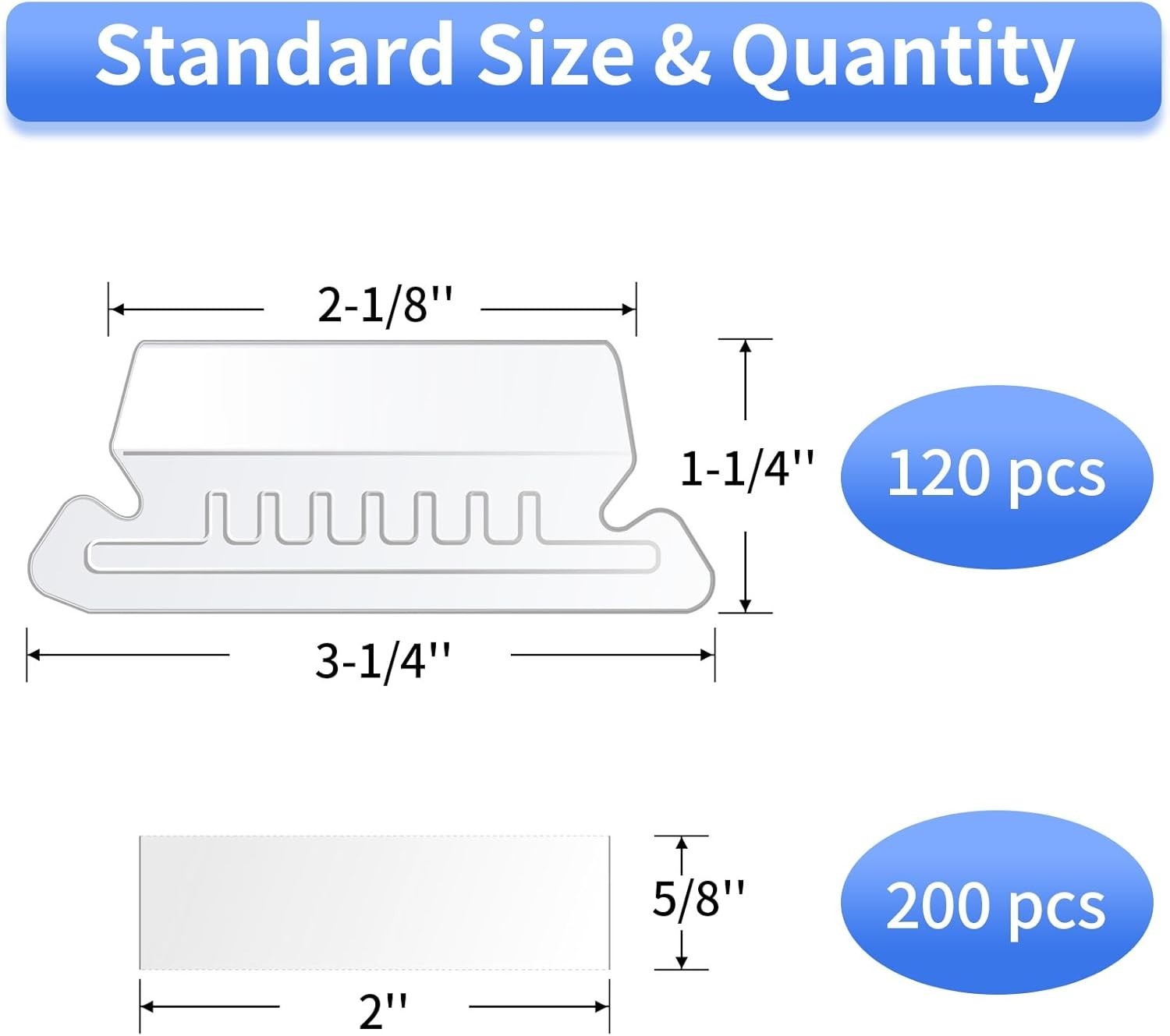 120 Pcs File Folder Tabs and 200 Pcs Inserts, File Tabs for Hanging Folders, ...