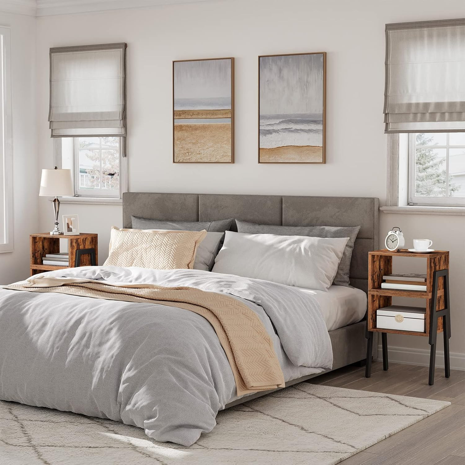 Nightstands Set of 2, Stackable End Table, Side Table, Bedside Tables with Open