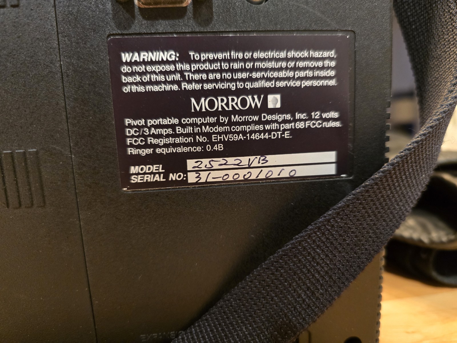 Rare Morrow Pivot II Portable Computer w Owner Manual DOS Boot Disk Power Supply