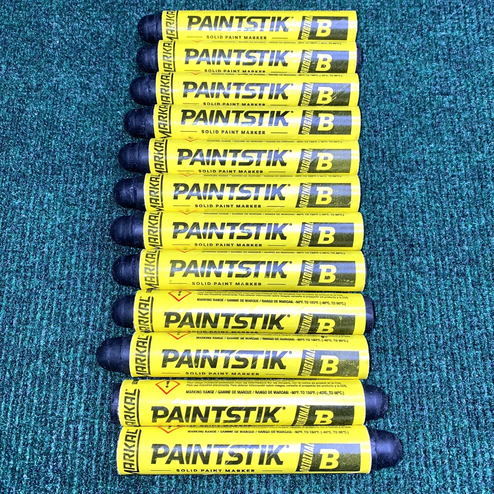 12x ~ Markal PAINTSTIK Solid Paint Marker 80223 ~ Original B, Large Tip ~ Black
