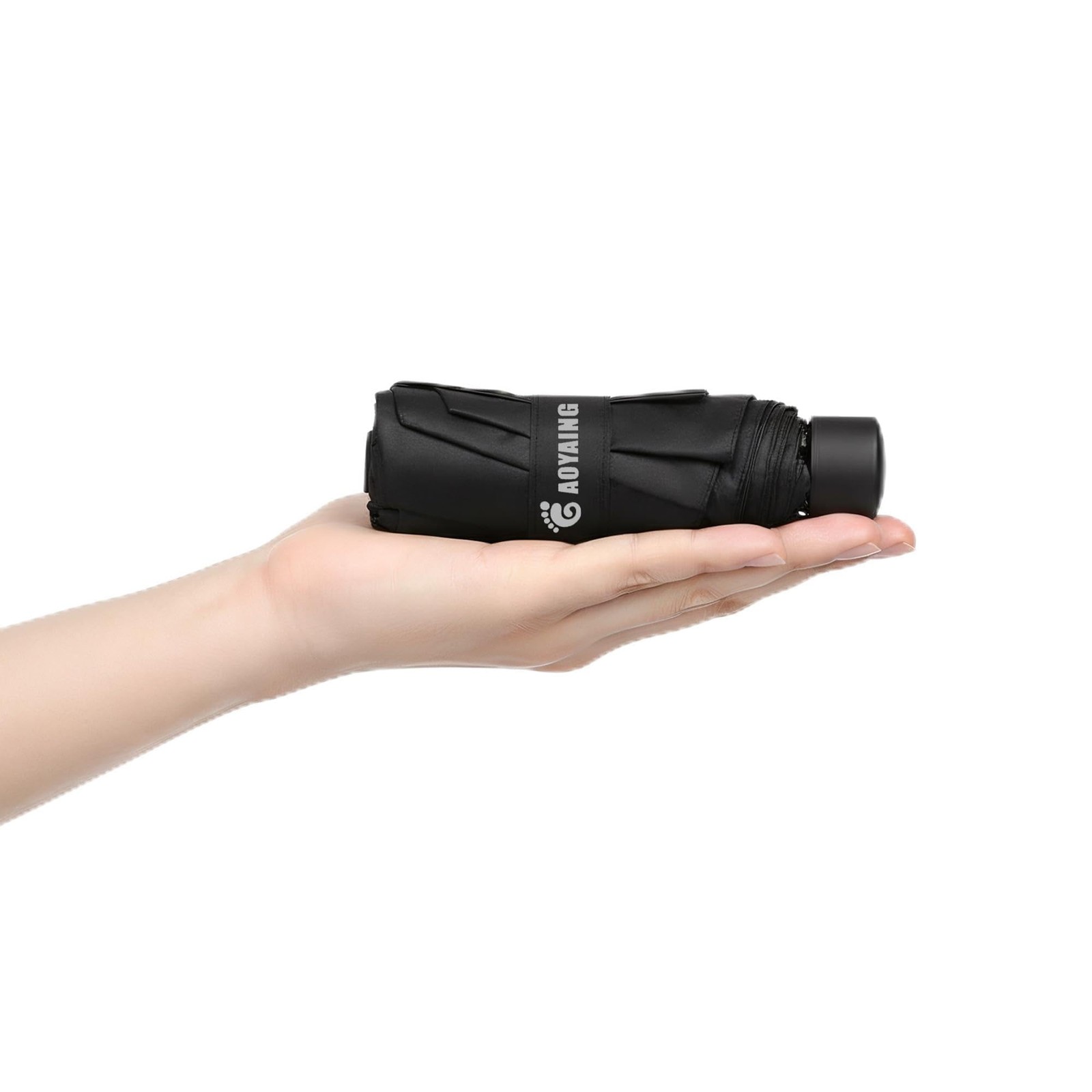 GAOYAING Compact Travel Umbrella with Case Sun&Rain 34 Inches, Black