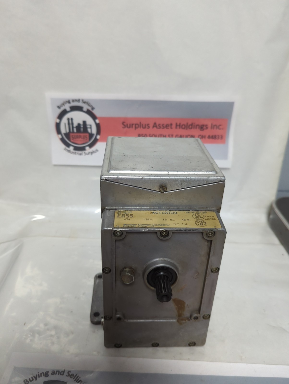 BARBER-COLMAN,EA55,ACTUATOR 65A 120V 60HZ 40W PRE-OWNED