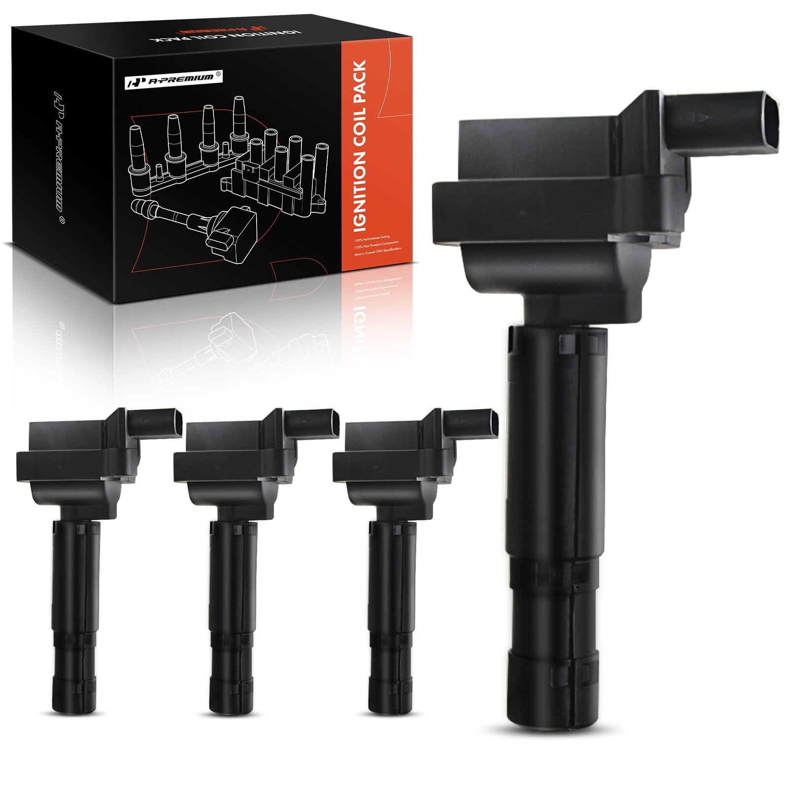 A-Premium Ignition Coil Pack Set of 4 Compatible with Mercedes Benz CL203/W203 S