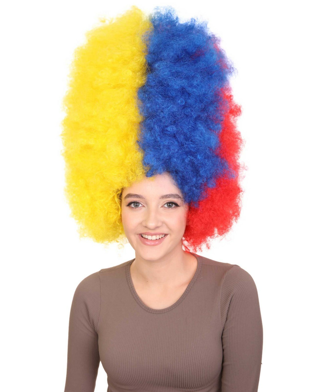 Colombia Flag Sport Party Jumbo Afro Wig Multi Color HW-2911