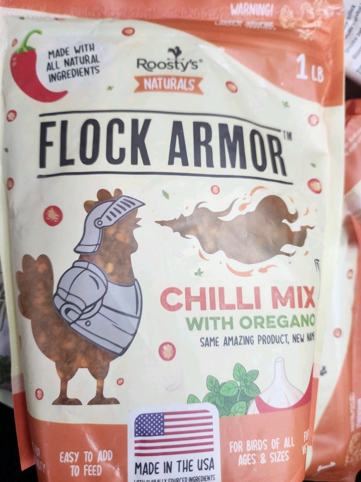1LB Roosty's FLOCK ARMOR Chicken DeWormer Powder Chili Mix Garlic with  oregano