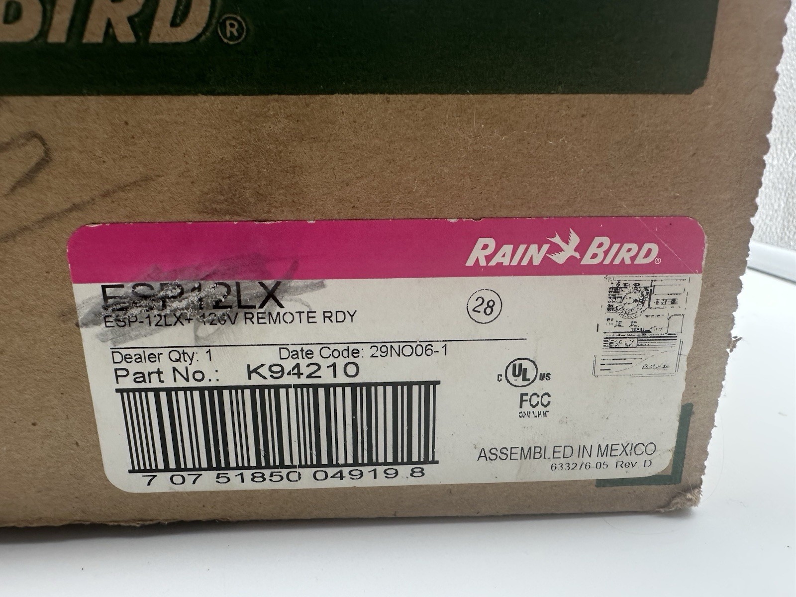 Rain Bird ESP 8-LX Plus Professional Controller Timer w/ Key