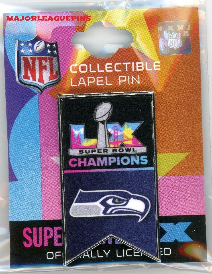 Seattle Seahawks Super Bowl LX Champions Banner Pin  Champs Bay Area 60 patriots