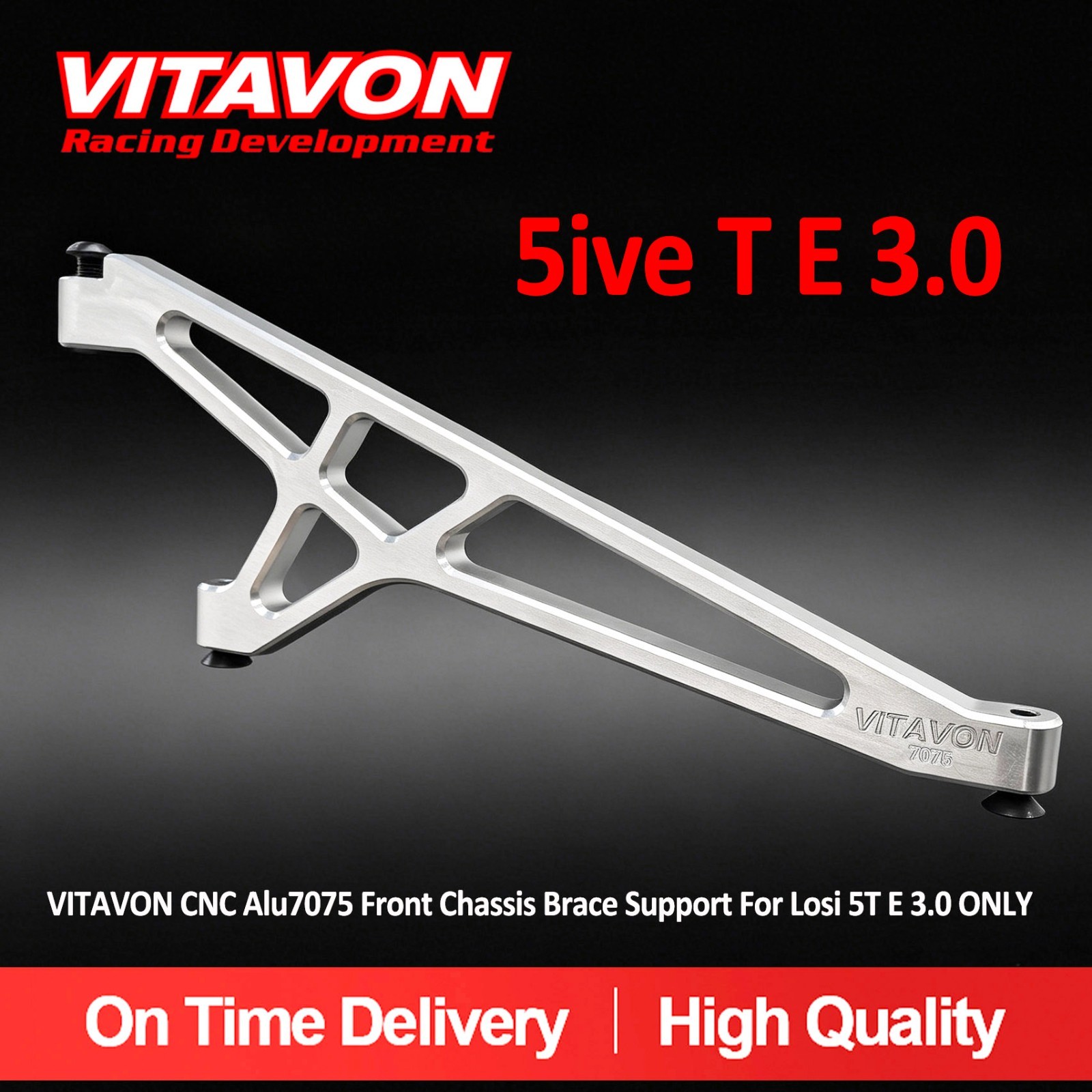 VITAVON CNC Alu 7075 Front Chassis Brace Support For LOSI 5iveT e 3.0 ONLY