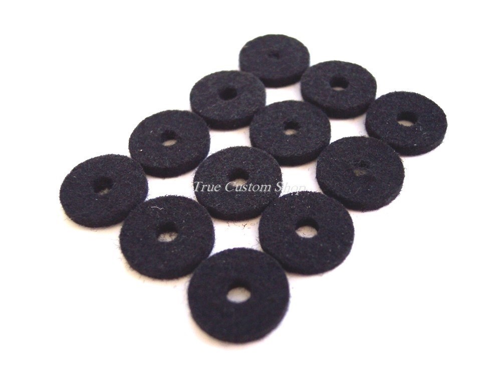 True Custom Shop® Black Strap Button Mounting Felt Washers for Fender Guitars