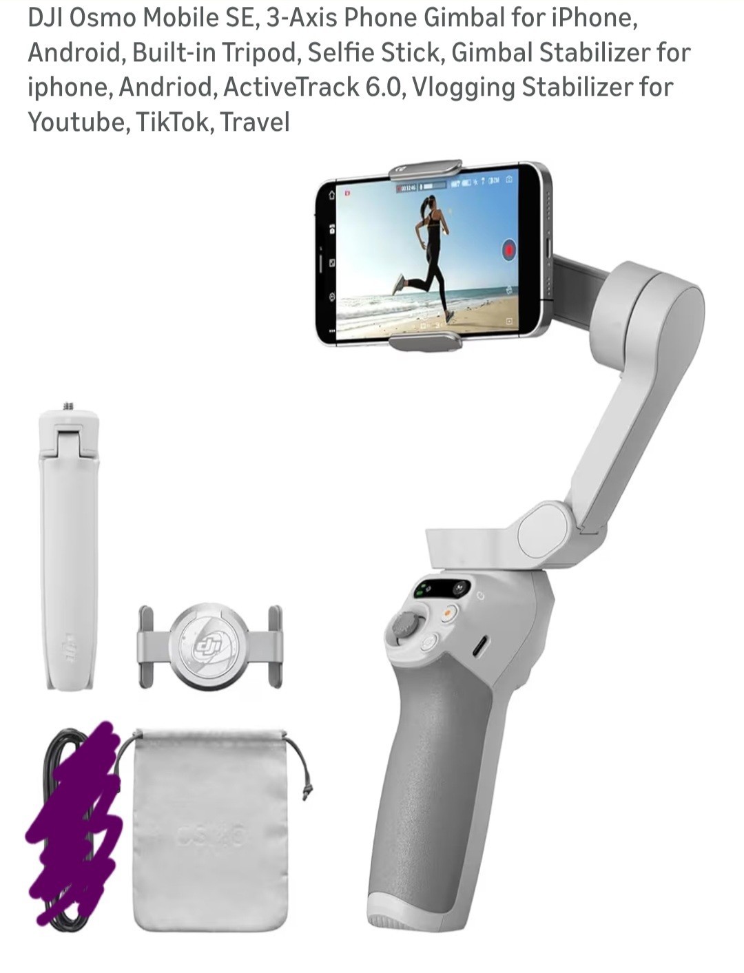 DJI Osmo Mobile SE Gimbal 3-Axis Portable Foldable for Android iPhone