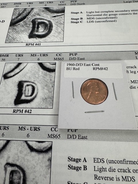 1960-D D/D East Lincoln Cent  RPM BU Red #42 Beautiful