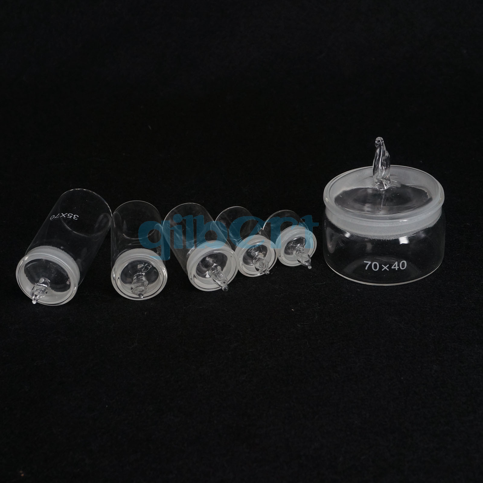 10/20/25/30/35/40/50/60/70mm Diameter Height Lab Glass Weighting Bottle With Lid