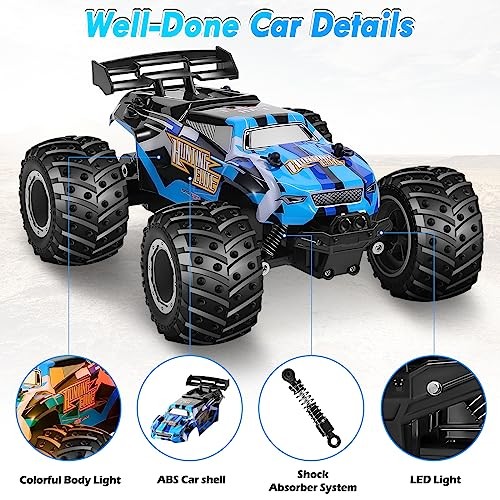 Remote Control Car, Remote Control Truck, With Headlights& Body Light Blue