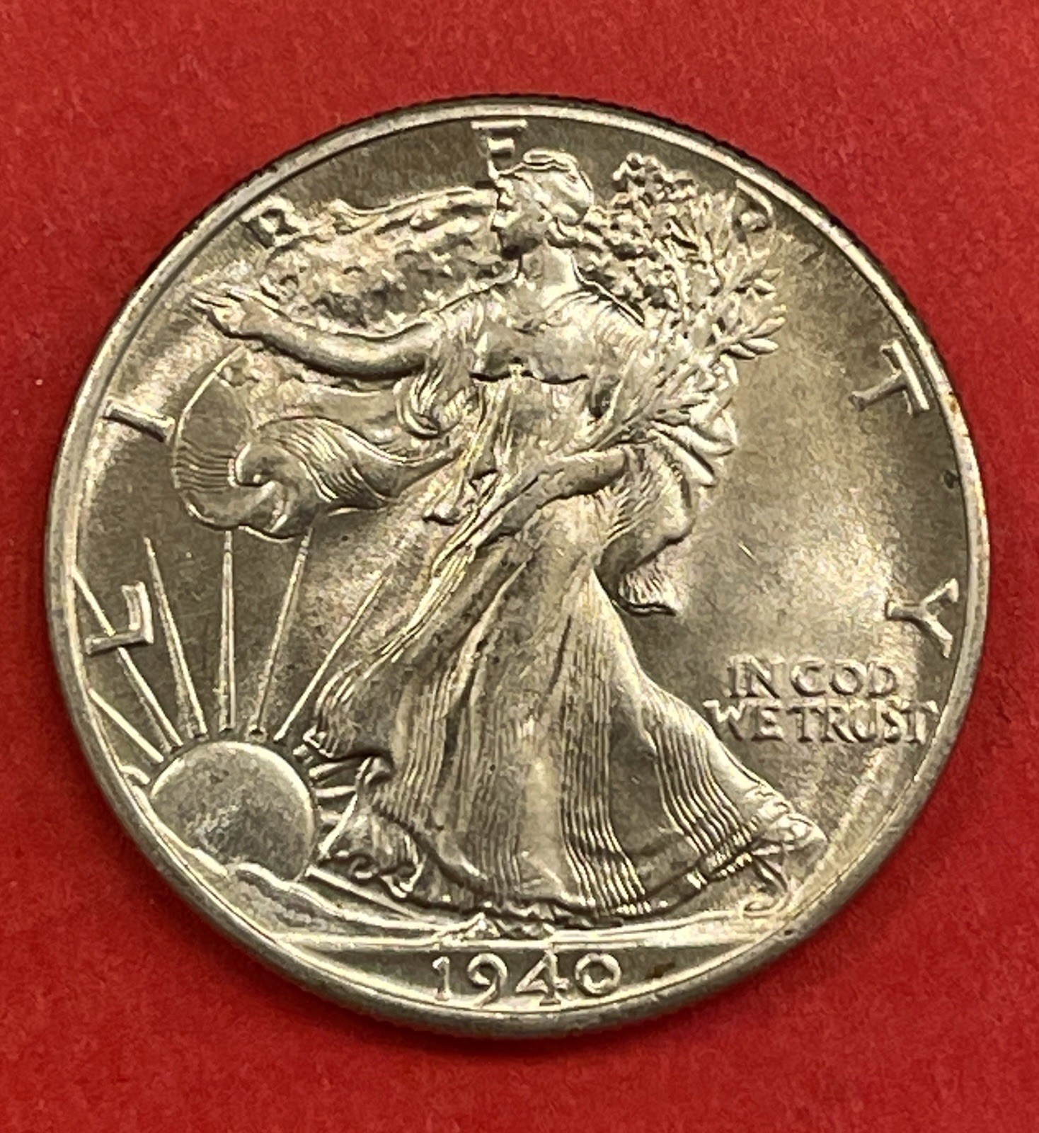 1940 P Walking Liberty Silver Half Dollar, Choice to Gem Uncirculated.
