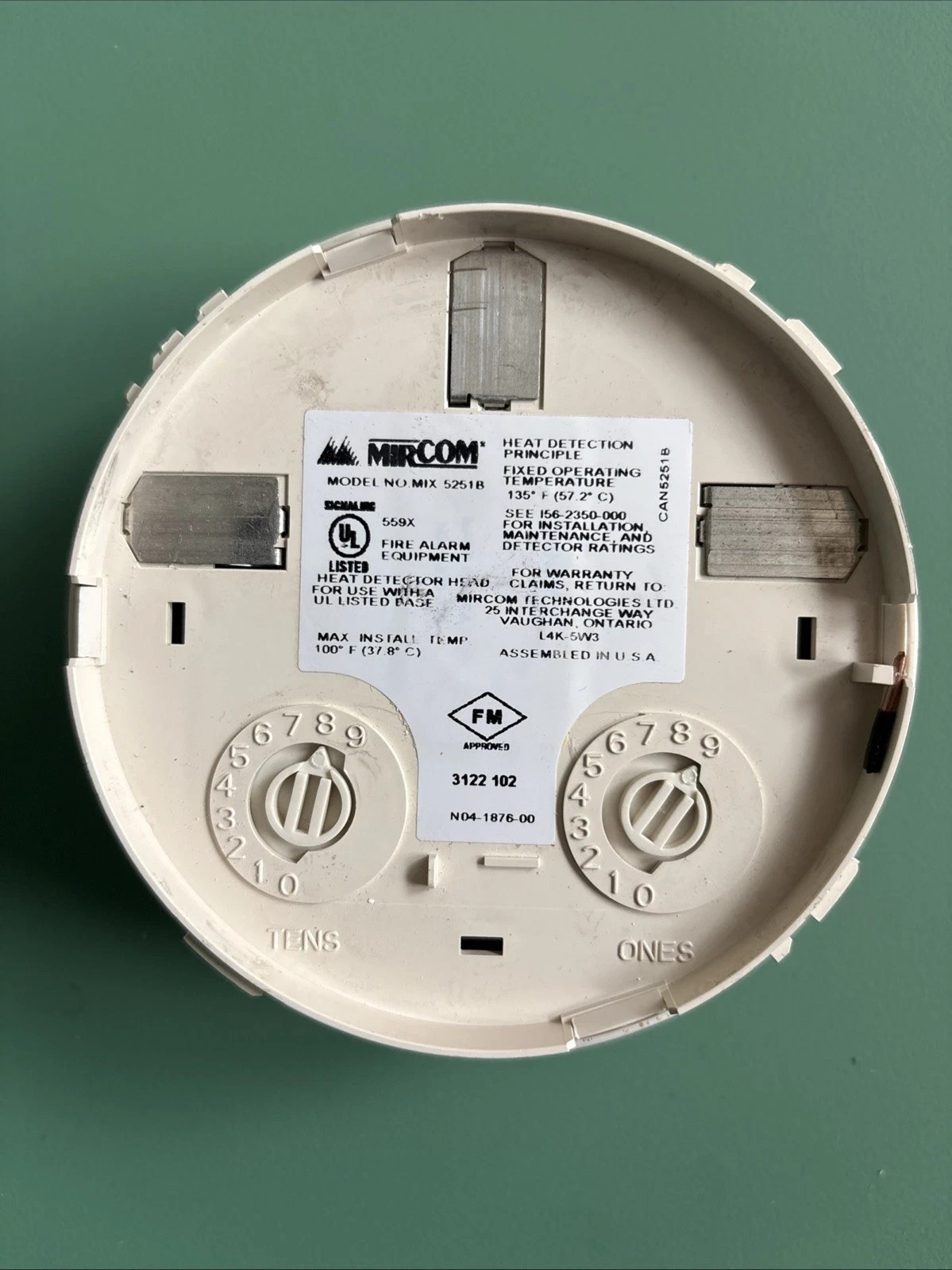 MIX 5251B Mircom Heat Detector