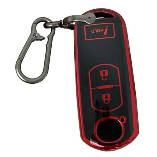 for Mazda Key Fob Shell Keyless Entry Systems Fit for Mazda 3 6 CX-3 Black-red