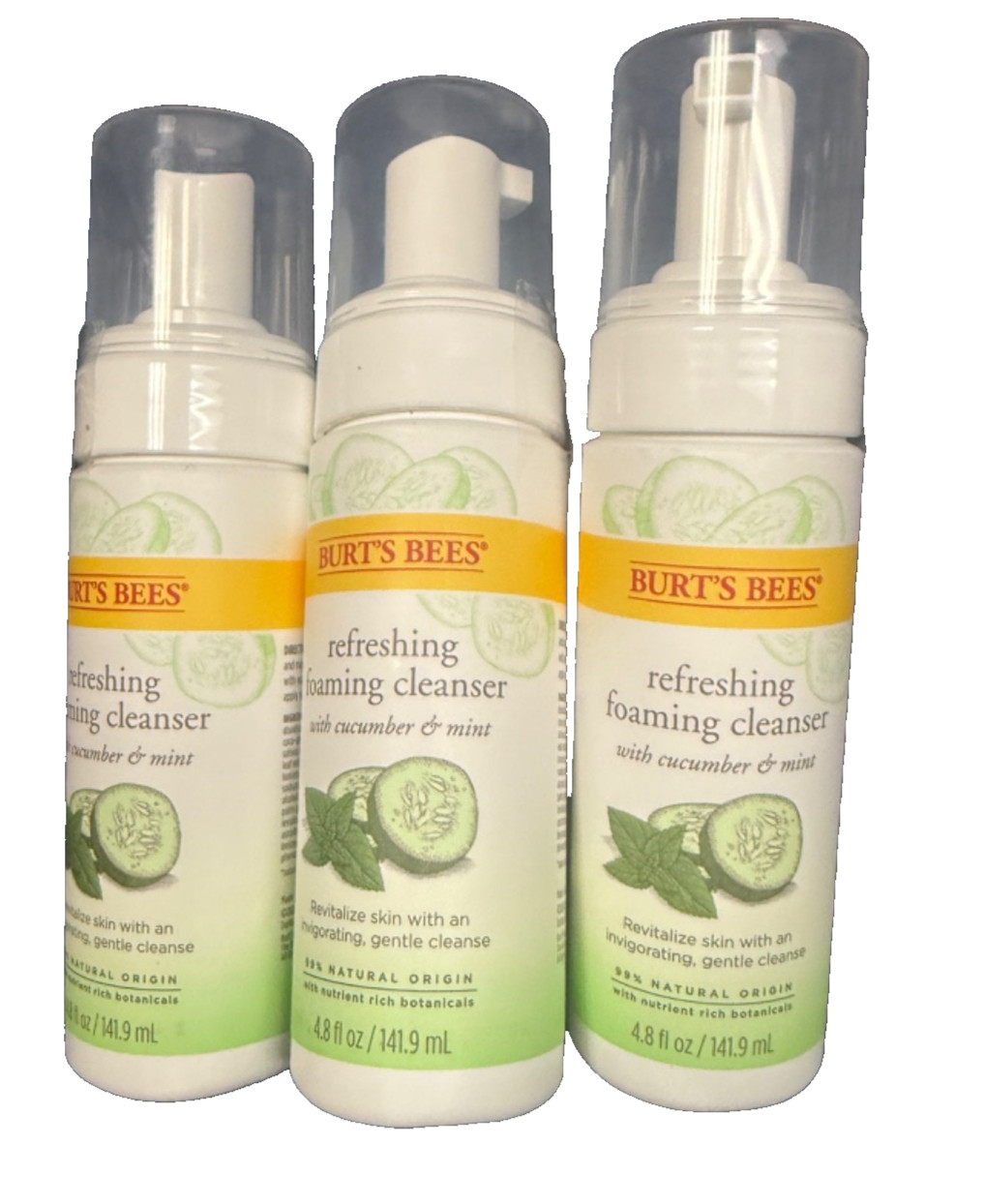 3-Burt's Bees Refreshing Foaming Face Cleanser & Natural Face Wash w/ Cucumber