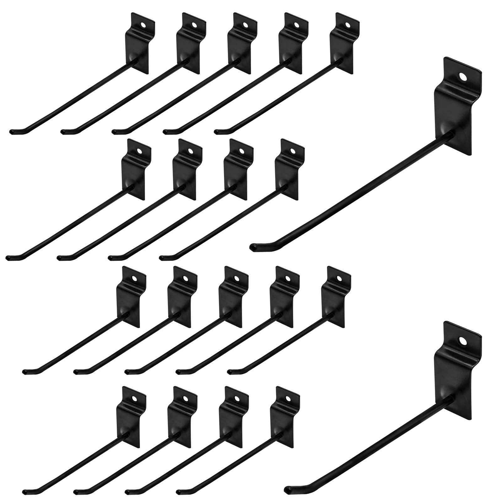 20Pcs 6" and 8" Slatwall Gridwall Hooks Bulk Set, 4mm Thickness Panel Display...