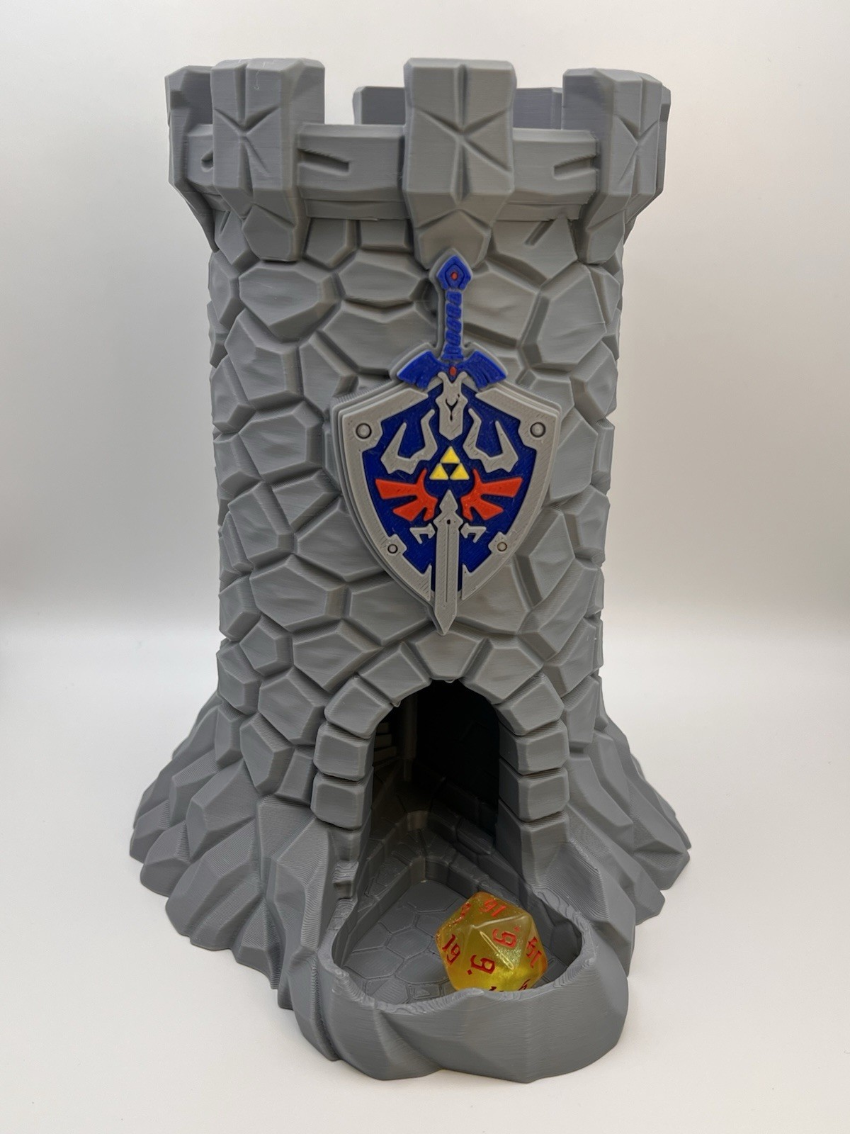 D&D Dice Tower, Hylian Shield, Zelda inspired.