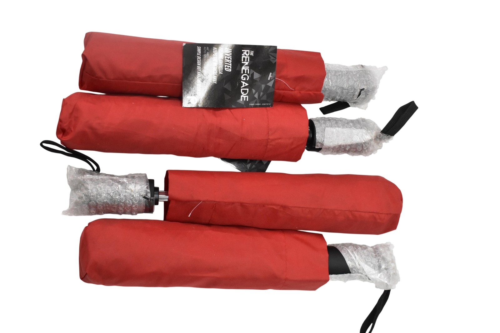 4 Pack Branded PeerlessRenegade Umbrella One Size Red Inverted Automatic Compact
