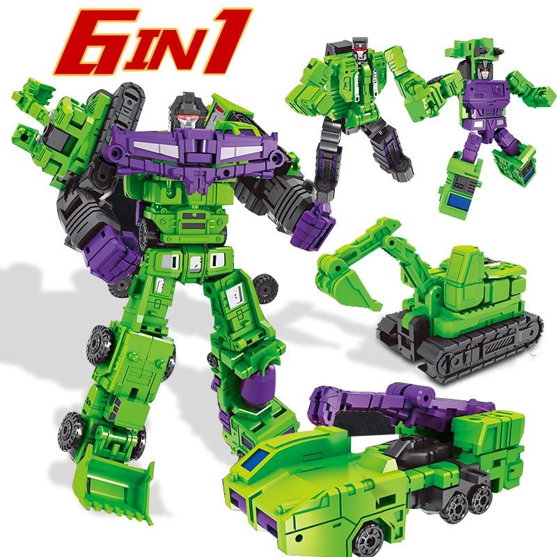 "6-in-1 Devastator Transformer Robot 22cm – Perfect Action Figure for Collectors