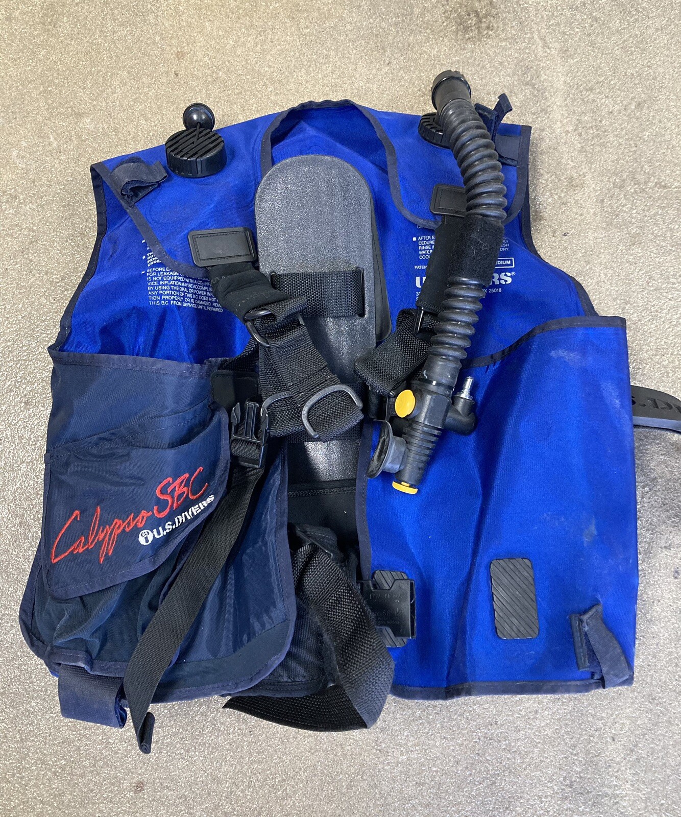 US Divers Calypso SBC Scuba Dive BC BCD Buoyancy - Vintage - Size Medium - As Is
