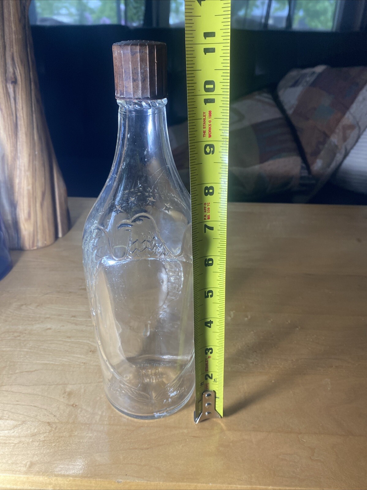 Vintage 1942 Calvert Whiskey Full Quart Embossed Eagles Bottle